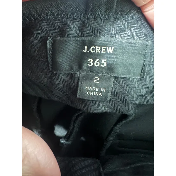 J.Crew 365 Peyton High-Rise Wide-Leg Cropped Pant Black Four-Season Stretch‎ - Image 5