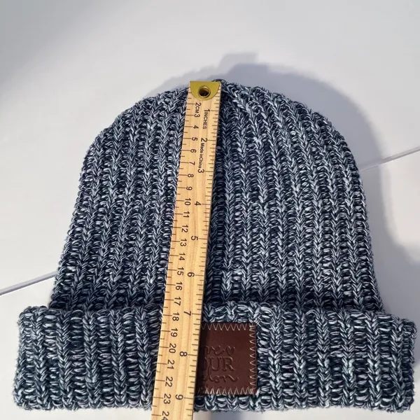Love Your‎ Melon Speckled Knit Beanie Hat Blue White - Image 7