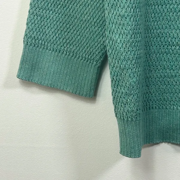 Lauren Ralph Lauren Sage Green Open Knit Cotton Boat Neck Sweater XL NWT - Image 7