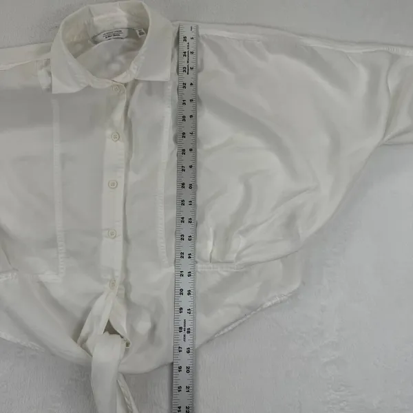 & Other Stories Tie Front‎ Button Up Shirt Top Blouse Los Angeles Atelier 8 READ - Image 4