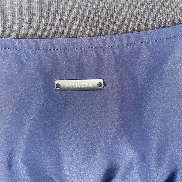 Athleta Activewear lightweight blue Black Bomber Jacket zip dri fit Athleisure - Image 8