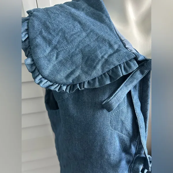 In the beginning | quilted tie denim vest - Image 5
