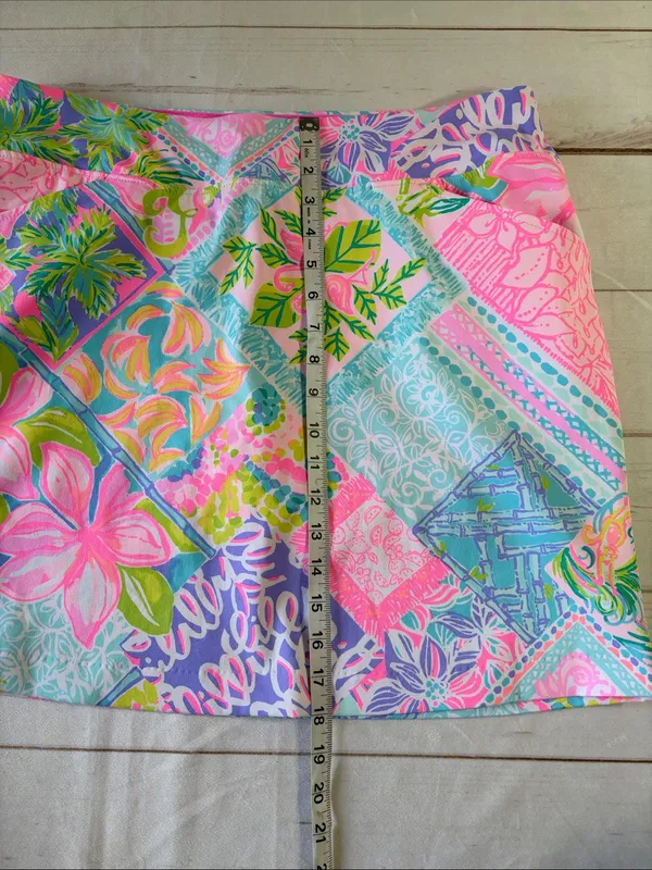 Lilly Pulitzer Luxletic Pink Multi Floral Patchwork Tropical Skort - Image 3