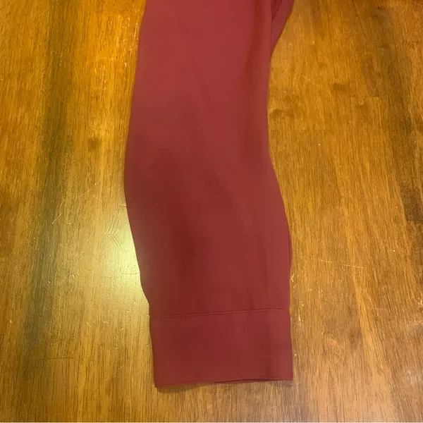Apt. 9 Women's Blouse Large Burgundy Button Down LongSleeve - Image 6