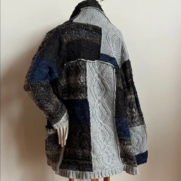 Curio Patchwork Cardigan Sweater oversized - Image 3