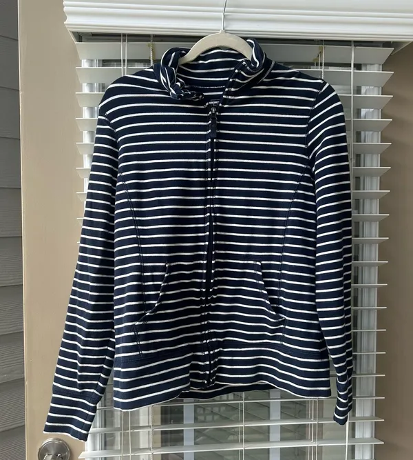 L.L.Bean Women's Ultrasoft Sweats, Full-Zip Mock-Neck Jacket Stripe - Image 5