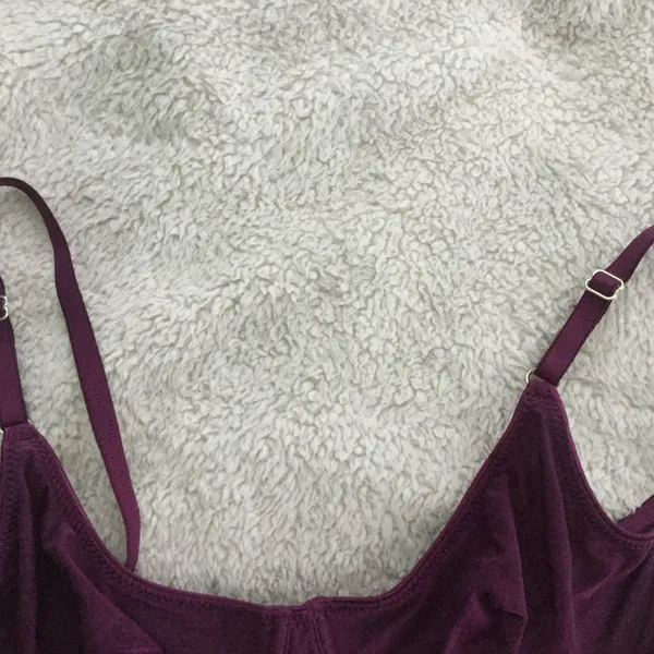 Victoria's Secret Vintage 90s Iridescent Maroon/Dark Magenta Demi Bra - Sz 36B - Image 9