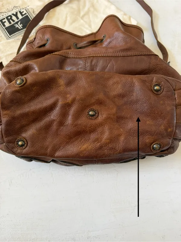 FRYE “BROOKE” BROWN LEATHER SHOULDER BAG WITH DUST BAG - Image 4