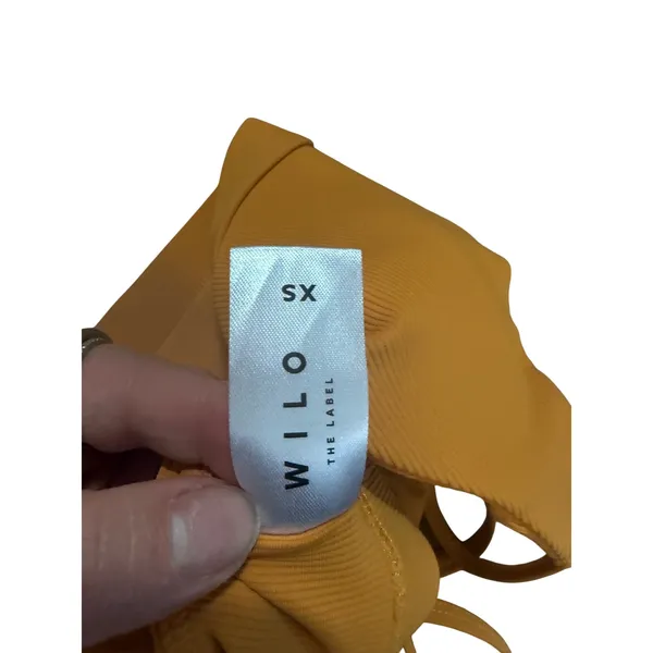 WILO The Label‎ Mustard Yellow Ribbed Sports Bra XS Adjustable Straps Activewear - Image 3