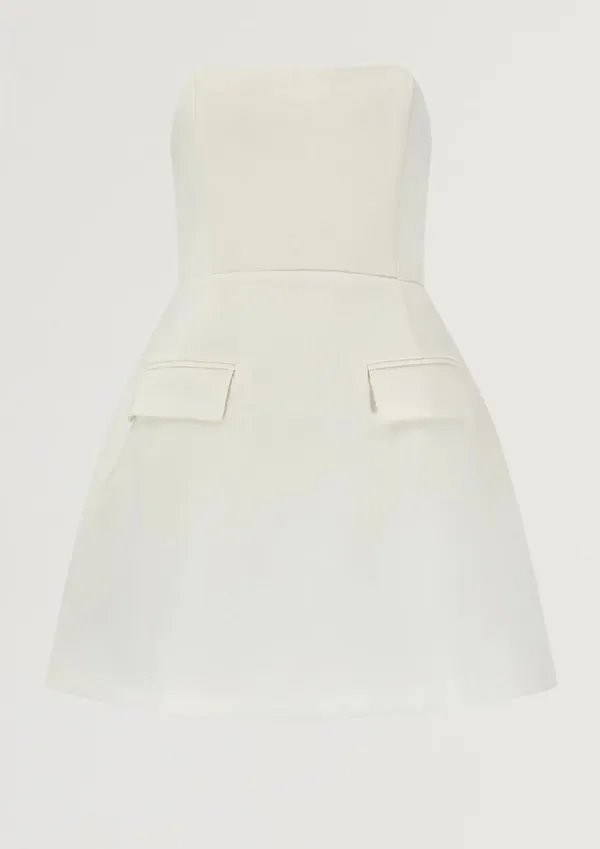 Odd Muse Strapless Dress White Size M - Image 6