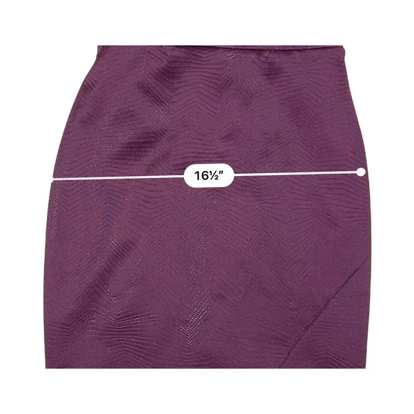 Guess Plum Purple Sweetheart Neck Sheath Dress Asymmetrical Scuba Embossed sz 2‎ - Image 7