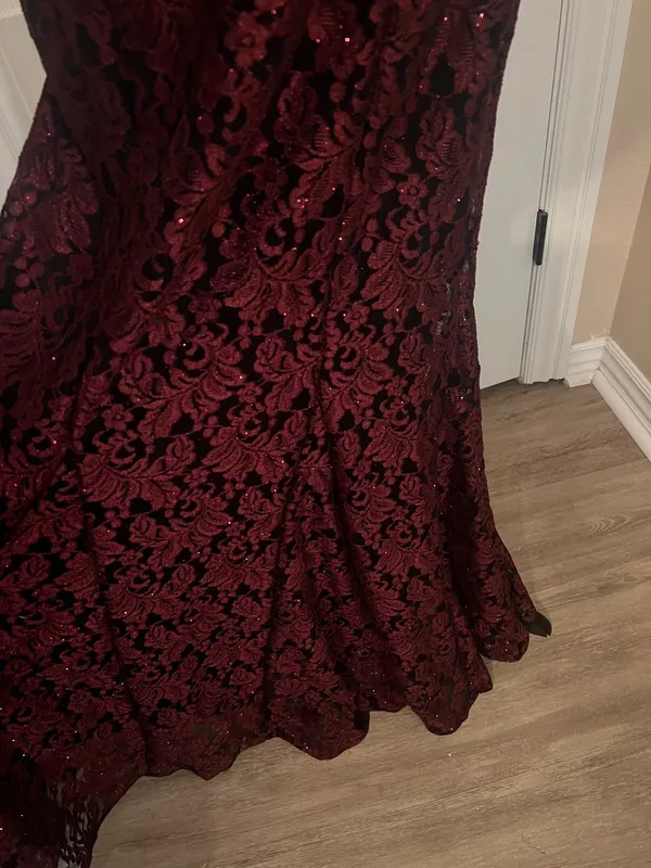 Fancy formal glitter wedding guest dress Red Size M - Image 6