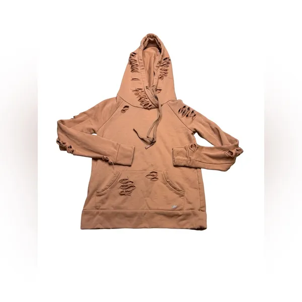 ✨ Alo Yoga‎ Ripped Distressed Henna Rust Hoodie Size XS ✨ - Image 5