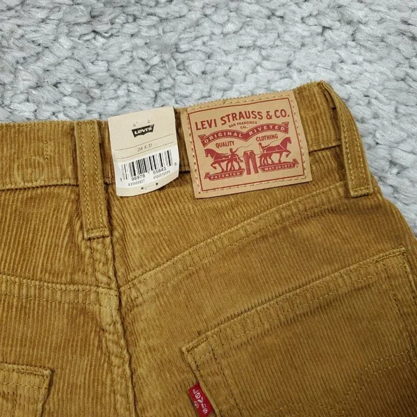 Levi's 94 Baggy Corduroy Brown Straight Leg Loose Pants Y2K 90s Size 24 x 31 - Image 4