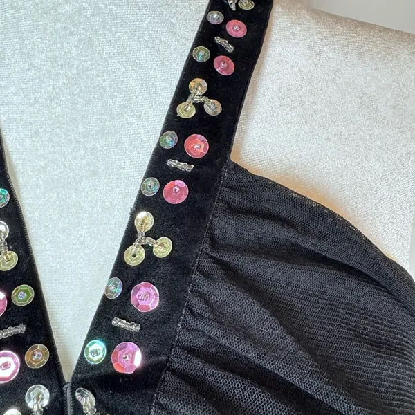 Seven7 Y2K Dark Romance Whimsigoth Velvet Sequin Halter Fairycore Festival Boho 14/16 - Image 4