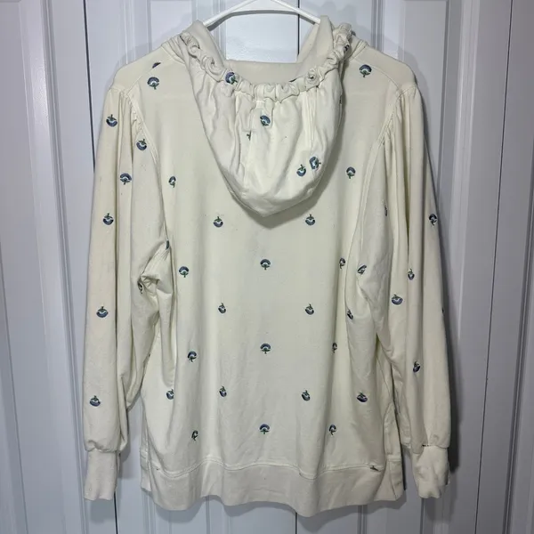 Summersalt The Softest French Terry Puff-Sleeve Hoodie Floral Zip Up Women Large - Image 5