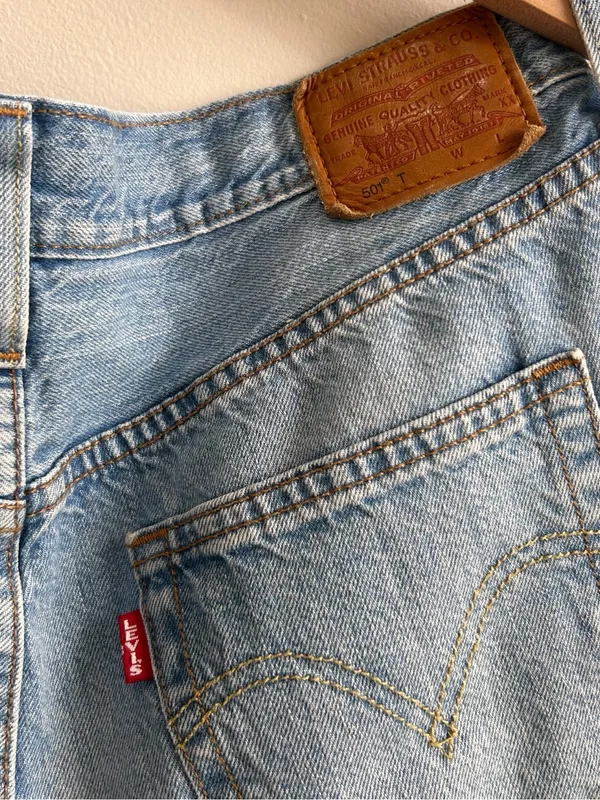 Levi's Premium 501 Taper Distressed Jeans Light Wash W28 L28 straight leg - Image 9