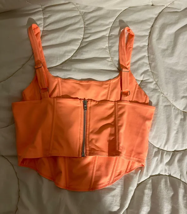 Orange Corset Tank Top Size L - Image 2