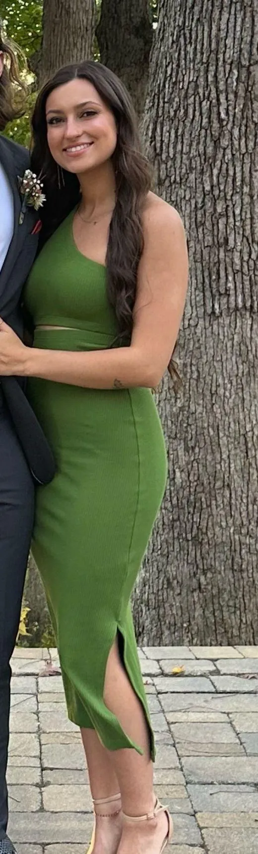 Green Cut-Out Midi Dress - Image 3