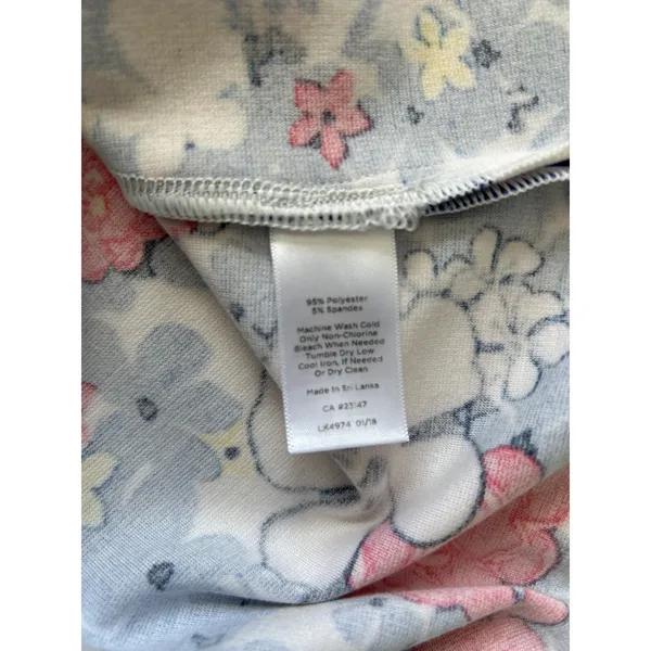 Talbots Womens Blue Red‎ Floral Elastic Waist A-Line Skirt Size M - Image 4