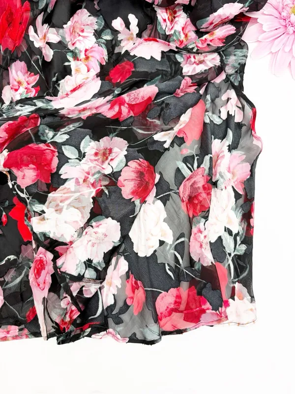 Victoria’s Secret Atelier Noir Burnout Satin Silk Plunge Gown Maxi Slip Chemise - Image 10