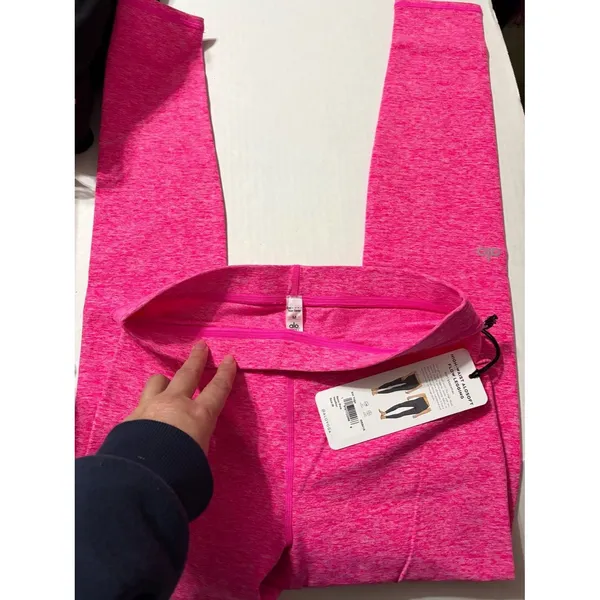 NWT ALO Yoga high waist flow legging neon pink heather new small older style - Image 2