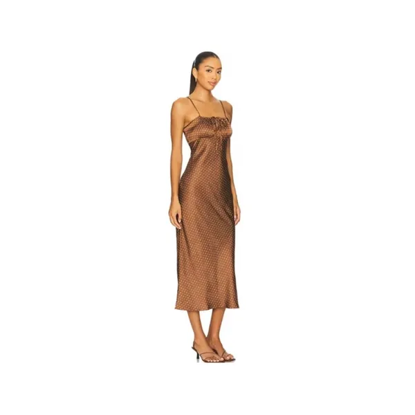 Ciao Lucia Leo Satin Midi Dress in Siena Polka Dot - Image 3