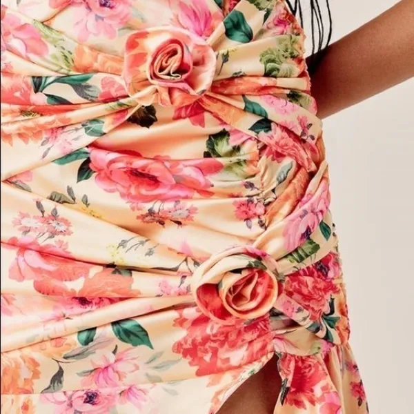 For Love & Lemons Versilla Floral Satin Hi-Lo Dress XS NWT‎ - Image 14