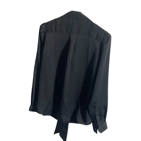 Banana‎ Republic XS Womens Black Tie Neck Buttoned Blouse - Image 4