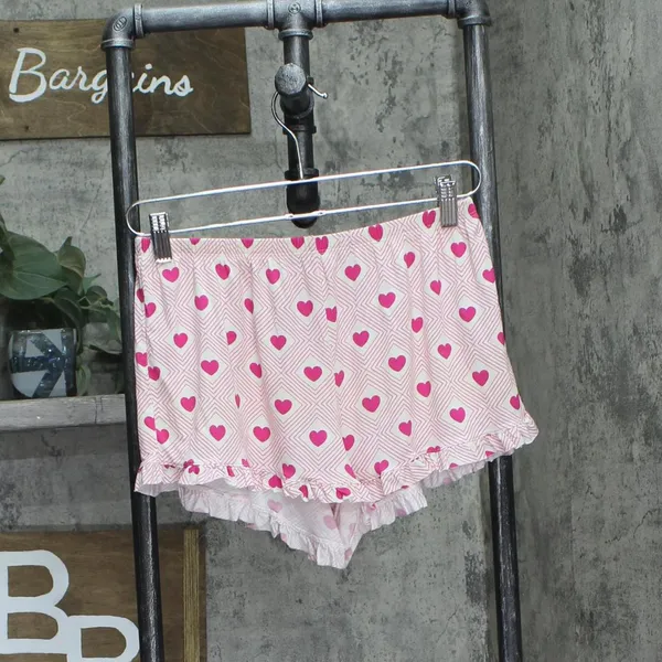 NWT Stripe And Stare and Stare Diamond Heart Frill 2-Piece Pajama Set Pink Red S - Image 5