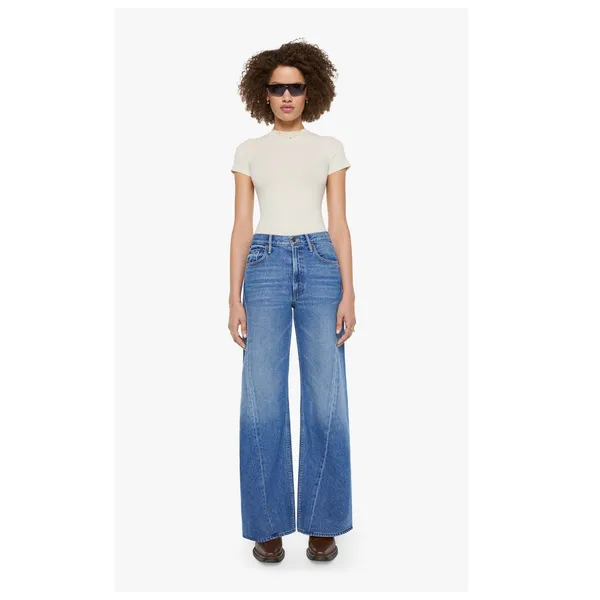 MOTHER Lil Lemon Twist Sneak High Waist Wide Leg Jeans Size 28 - Image 2