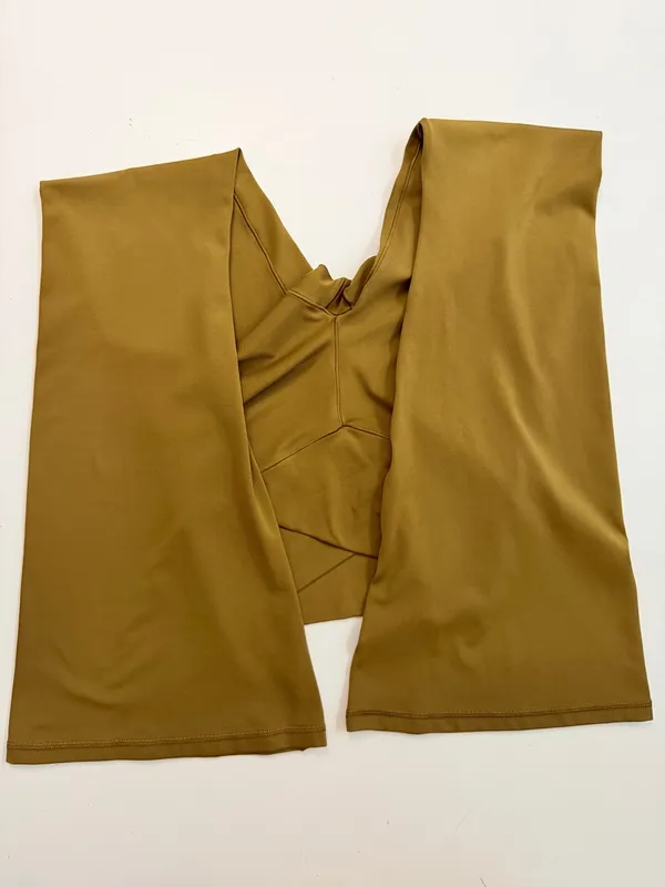 Aerie Offline Pants Leggings Flare Crossover Real Me High Rise Short Yellow - Image 7