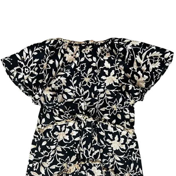 By Anthropologie Women’s Robin Mini Tiered Ruffle Dress in Black Motif Print XXS - Image 7