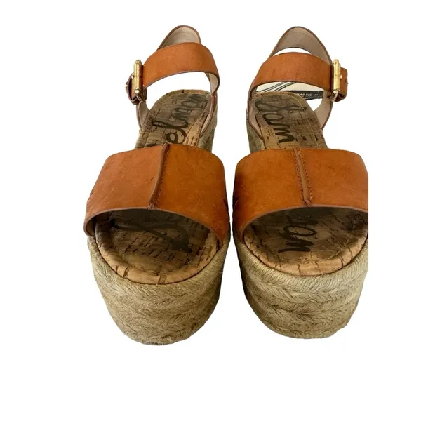 Sam Edelman Congac Leather Maura Wedge Sandal - Image 2