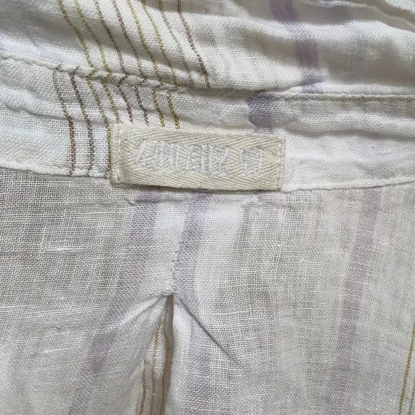 White linen button up shirt with ruffle collar and long sleeves #linen #summer - Image 5