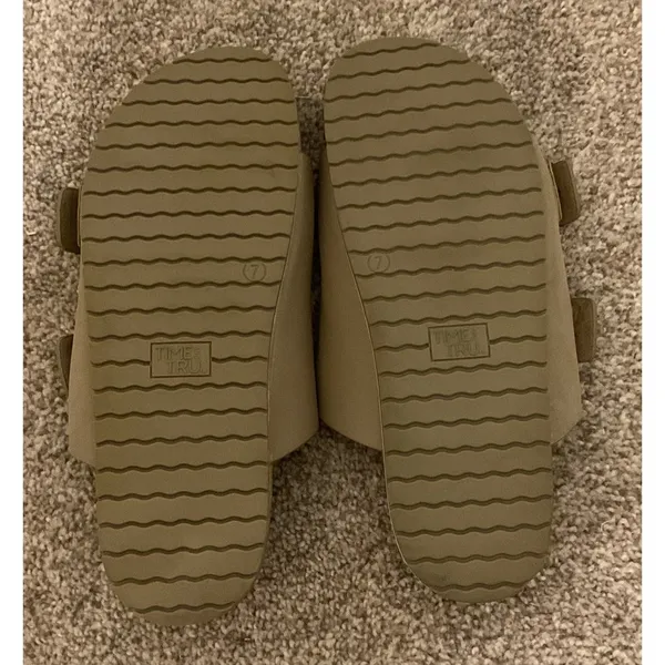 Time & Tru Double Buckle EVA Slide Sandals Taupe Women's Size 7 - Image 5
