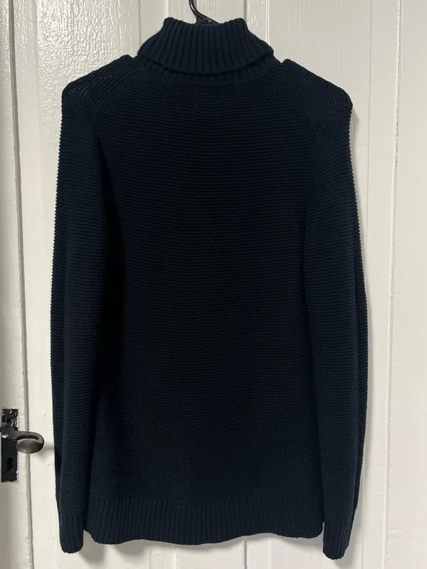 J.Crew Classic Turtleneck Waffle knit Wool Blend Black sweater size small - Image 3