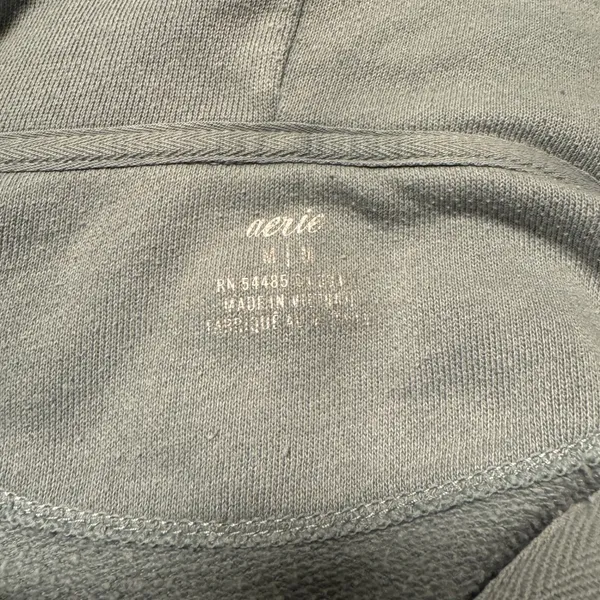 2093 | Aerie Oversized V-Neck Mineral Wash Pullover Hoodie Blue‎ Womens M - Image 5