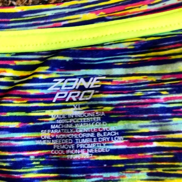 Zone Pro Colorful Top and Bright Yellow Shorts Womens L Used 2 Pieces - Image 7