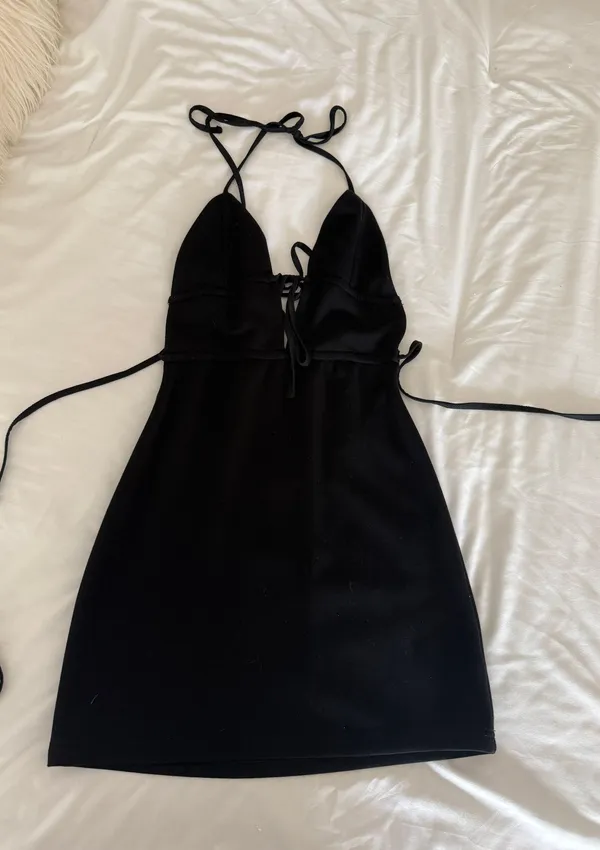 Edikted Black Mini Dress - Image 2