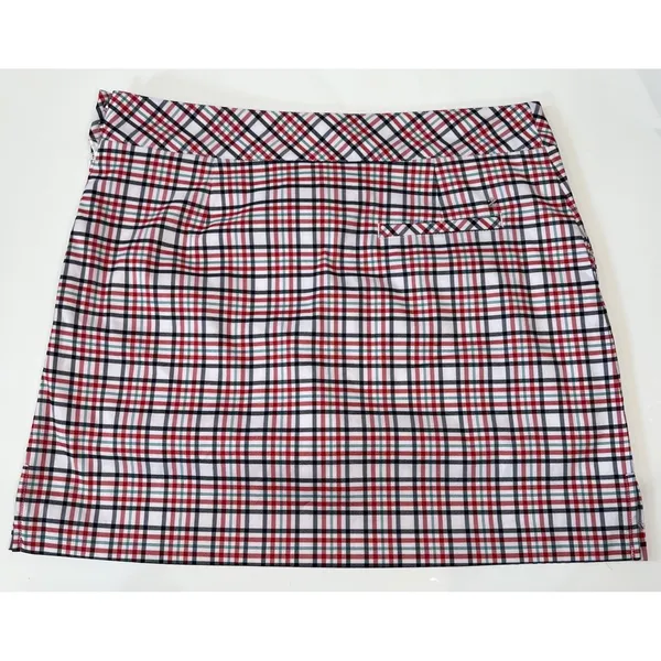 IZOD Golf Skort Womens Size 10 Tartan‎ Plaid Golf Skort Black Red Green White - Image 13