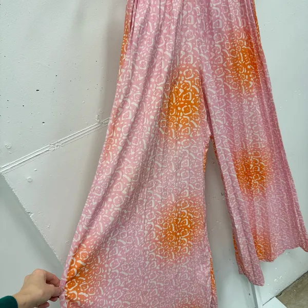 Manoush Ombré Animal Print Pleated High‎ Waist Lightweight Wide Leg Pants Sz 4 - Image 4