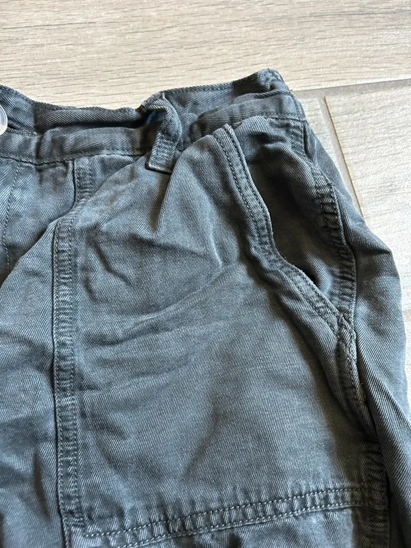 aerie Black Frayed Hem Denim-Style Shorts - Image 3