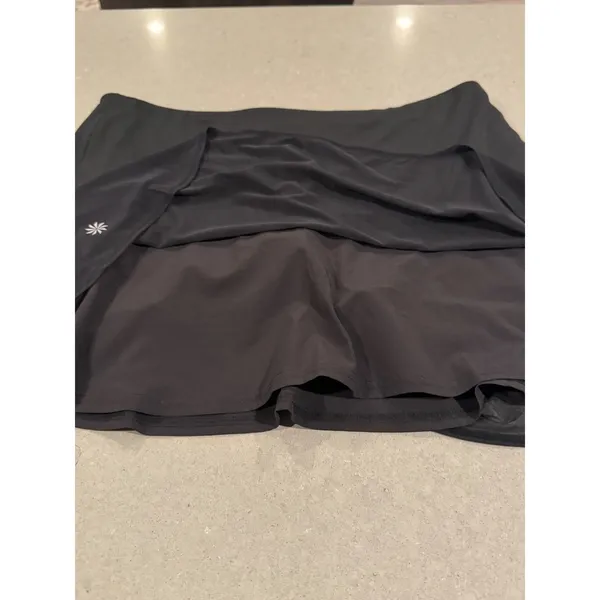 Athleta Black Tennis Skirt‎ Skort with Built-in Shorts Women's Size L - Image 3