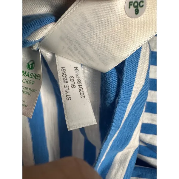 J.Crew Womens Blue White Striped Racerback Cotton Mini Tank Dress Size‎ M - Image 9