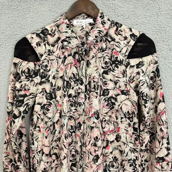 BCBgeneration Shift Dress Womens XXS Pink‎ Floral Long Sleeve Boho Whimsigoth - Image 3