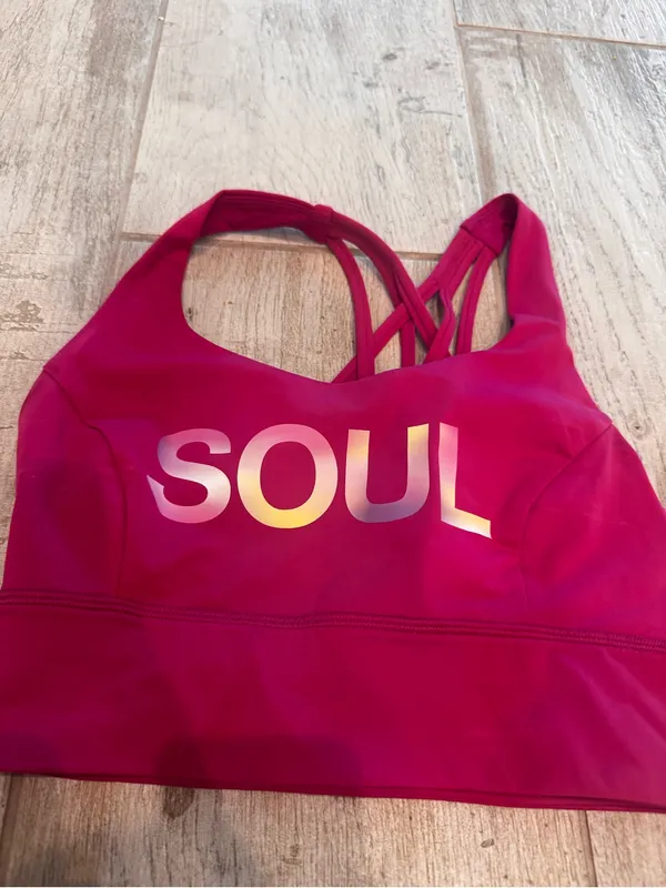 Lululemon x SoulCycle Longline Strappy Back Pink Yoga Sports Bra size 6 - Image 2