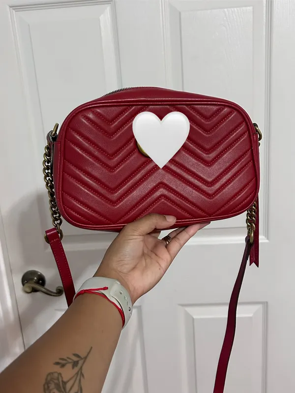 Red Faux Leather Crossbody Purse - Image 5
