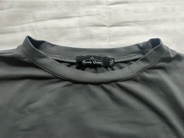 Grey Long Sleeve Crop Top Gray Size XL - Image 2