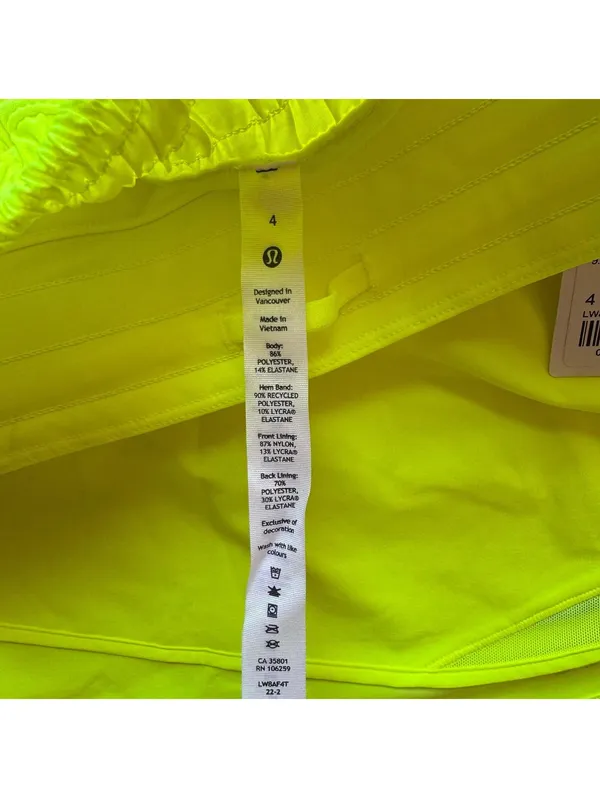 Lululemon Hotty Hot Skirt High Rise Long Highlight Yellow Size 4 NWT - Image 5